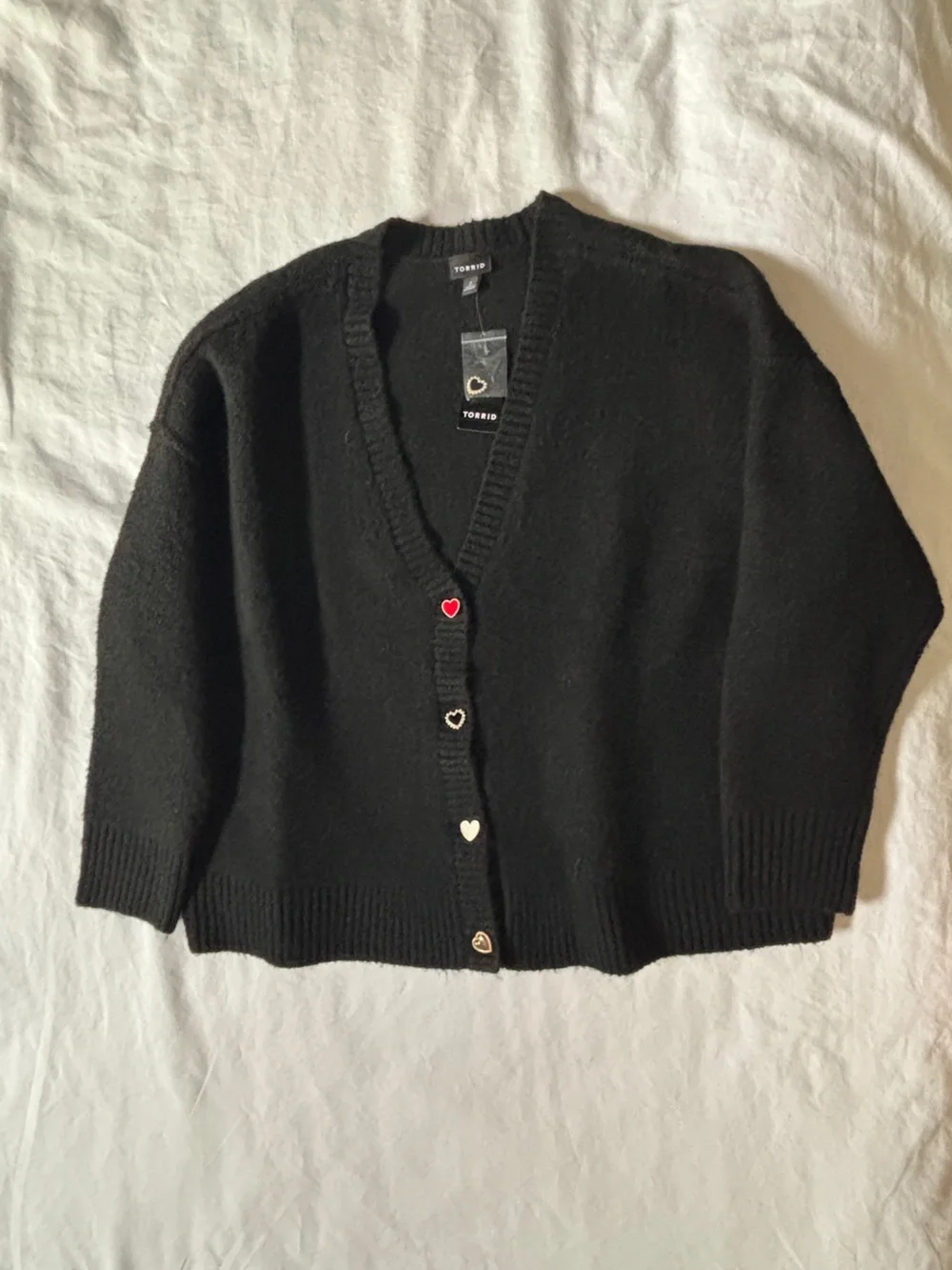 Torrid Black Heart Button Cardigan Sweater NWT Women’s Plus Size 2